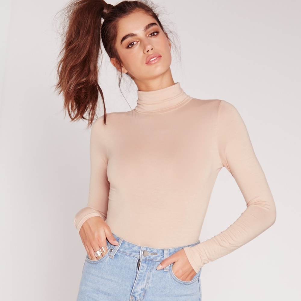SALE ends soon! Beige Turtleneck Bodysuit